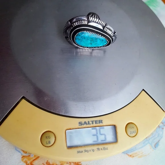 🌙HUGE Sterling Turquoise Ring - Picture 13 of 16